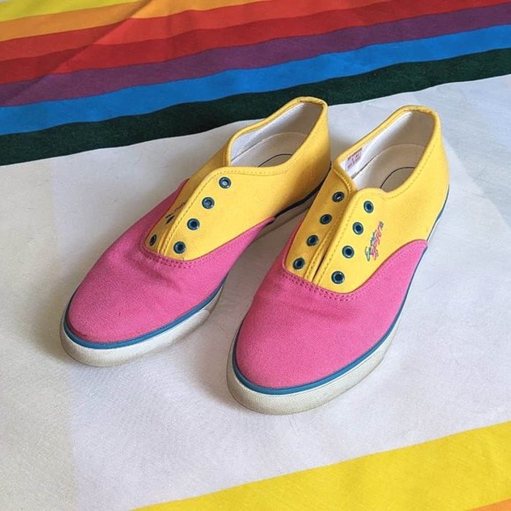 80/90s Color-block Canvas Sneakers by Easy Spirit